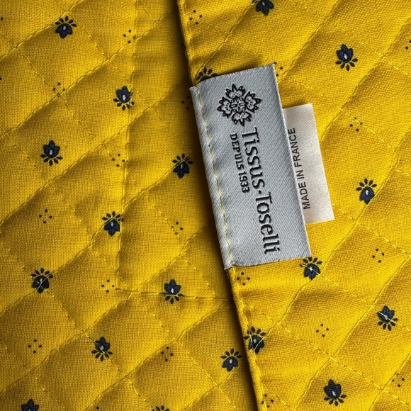 Tissus.Toselli Depuis 1933 Quilted Bordered Placemat Calisson /Olivette set of 2 - Picture 4 of 4